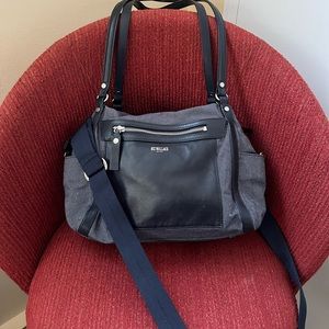 MZ Wallace woven & navy Leather satchel/crossbody bag